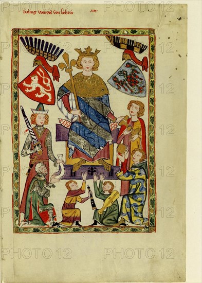 King Wenceslaus II of Bohemia (From the Codex Manesse), Between 1305 and 1340. Artist: Anonymous