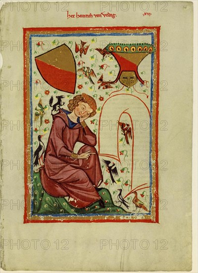 Heinrich von Veldeke (From the Codex Manesse), Between 1305 and 1340. Artist: Anonymous