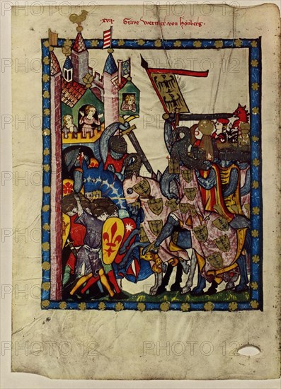 Count Wernher von Homberg (From the Codex Manesse), Between 1305 and 1340. Artist: Anonymous