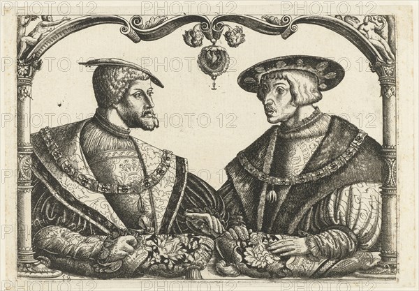 Charles V and Ferdinand I. Artist: Bockstorffer, Christoffel (1480-1553)