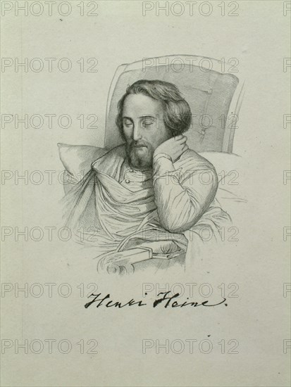 Portrait of the poet Heinrich Heine (1797-1856), 1851. Artist: Gleyre, Charles (1808-1874)