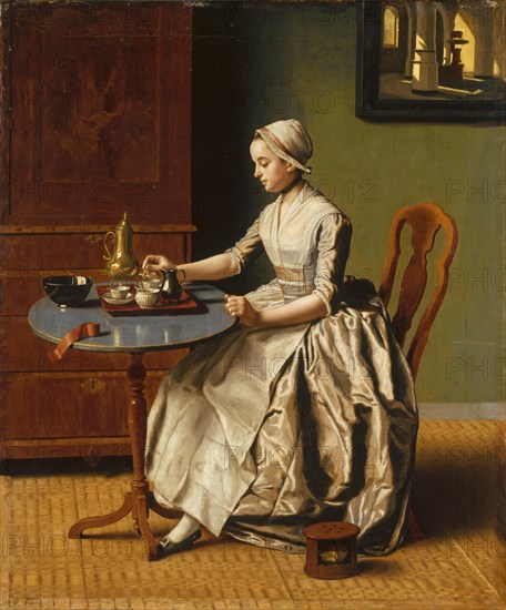 A Lady pouring Chocolate (La Chocolatière), c. 1745. Artist: Liotard, Jean-Étienne (1702-1789)