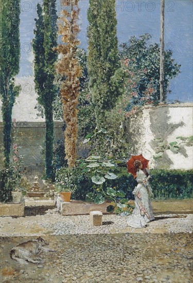 Garden of the Fortuny's house, 1872. Artist: Fortuny, Marià (1838-1874)