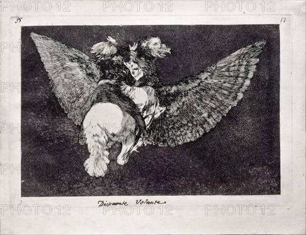 Flying Folly (from the series Los Disparates (Follies), 1815-1819. Artist: Goya, Francisco, de (1746-1828)