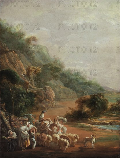 Scene with Villagers, 1786. Artist: Paret y Alcázar, Luis (1746-1799)