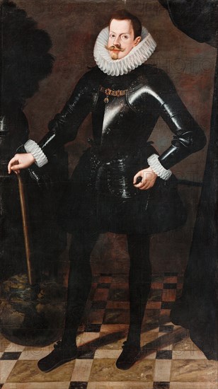 Portrait of Philip III of Spain (1578-1621), King of Spain and Portugal, c. 1617. Artist: Polanco, Andrés López (?-1641)