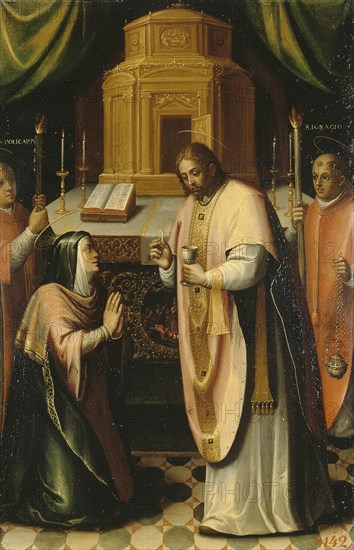 The Communion of the Virgin, Between 1586 and 1589. Artist: Barroso, Miguel (1538-1590)