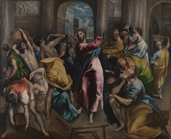 Christ driving the Traders from the Temple, ca. 1600. Artist: El Greco, Dominico (1541-1614)