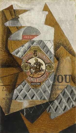 The Bottle of Anís del Mono (La bouteille d'anis), 1914. Artist: Gris, Juan (1887-1927)