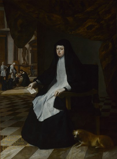 Queen Mariana of Spain in Mourning, 1666. Artist: Martínez del Mazo, Juan Bautista (1605-1667)