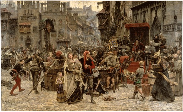 Valdemar Atterdag Holding Visby to Ransom, 1361, 1882. Artist: Hellqvist, Carl Gustaf (1851-1890)