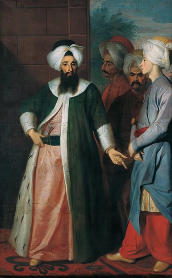 Mustapha Aga and his Retinue, 1730s. Artist: Schroeder, Georg Engelhard (1684-1750)