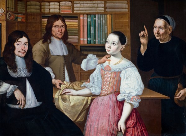In the Draper's Shop, 1670. Artist: Bloemen, Adriaen van (active 1654-1694)