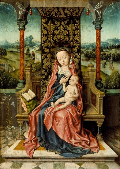 Madonna and Child Enthroned, c. 1510. Artist: Bouts, Aelbrecht (1451/54-1549)