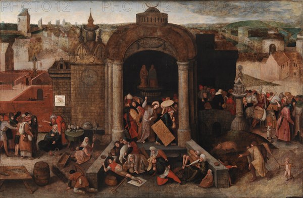 Christ Driving the Traders from the Temple, after 1569. Artist: Bruegel (Brueghel), Pieter, the Elder (ca 1525-1569)