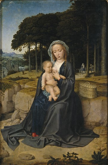 Rest on the Flight into Egypt, ca 1515. Artist: David, Gerard (ca. 1460-1523)