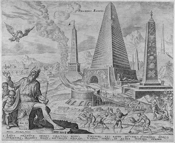 The Pyramids of Egypt (from the series The Eighth Wonders of the World) After Maarten van Heemskerck, 1572. Artist: Galle, Philipp (1537-1612)