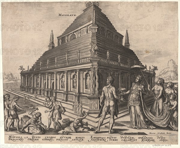 The Mausoleum at Halicarnassus (from the series The Eighth Wonders of the World) After Maarten van Heemskerck, 1572. Artist: Galle, Philipp (1537-1612)