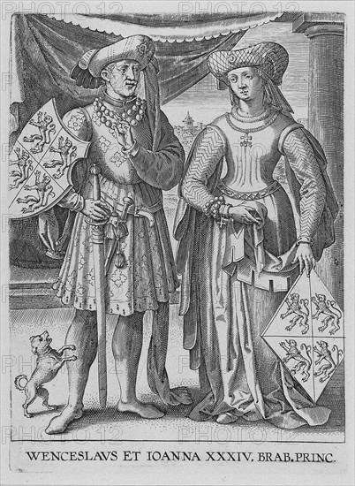 Wenceslaus I, Duke of Luxembourg and Joanna, Duchess of Brabant, ca. 1600. Artist: Galle, Philipp (1537-1612)