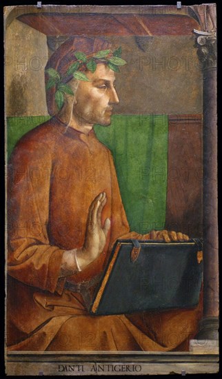 Portrait of Dante Alighieri (1265-1321), 1476. Artist: Justus van Gent (Joos van Wassenhove) (ca 1410-ca 1480)