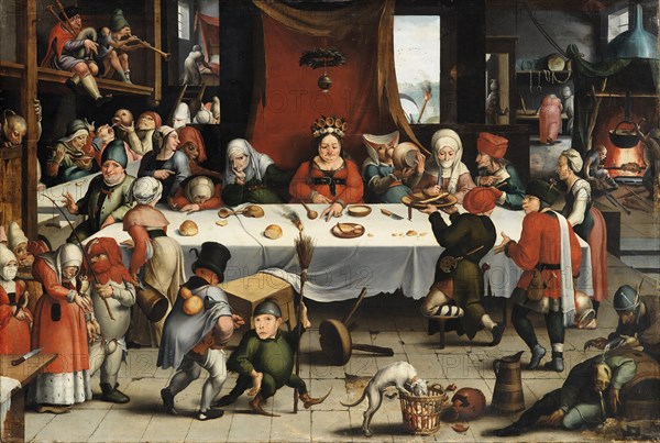 Burlesque Feast, c. 1550. Artist: Mandyn, Jan (1502-1560)