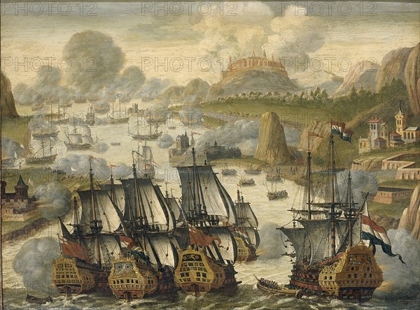 The Sea Battle of Vigo Bay, 23 October 1702, ca 1705. Artist: Netherlandish master