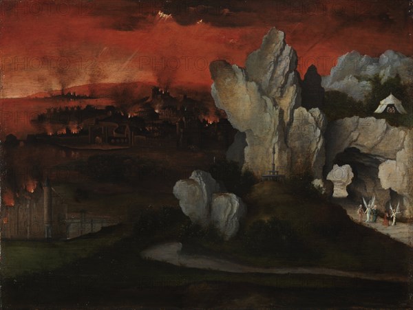 Landscape with the Destruction of Sodom and Gomorrah, c. 1520. Artist: Patinir, Joachim (ca. 1480-1524)