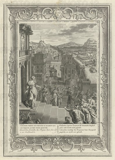 Cassandra predicts the downfall of Troy, 1731. Artist: Picart, Bernard (1673?1733)