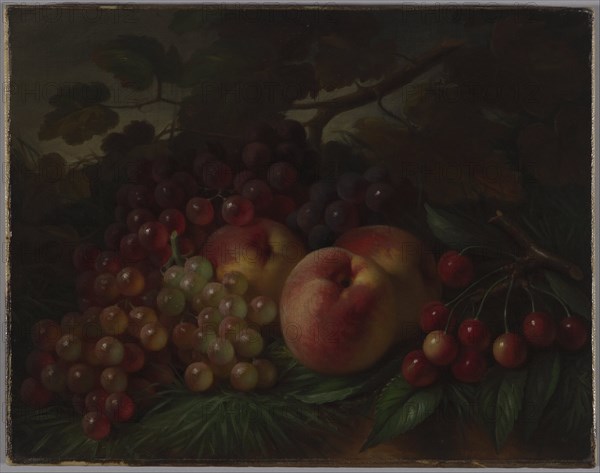 Peaches, Grapes and Cherries, ca 1860-1870. Artist: Hall, George Henry (1825-1913)