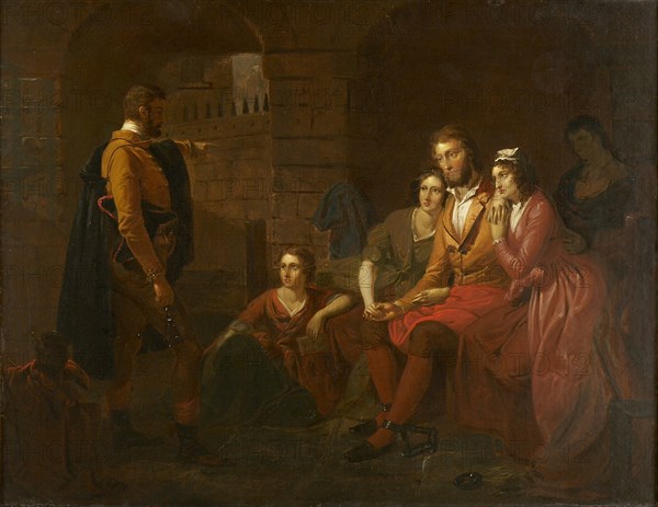 Lafayette in Prison at Olmütz, 1850. Artist: Matteson, Tompkins Harrison (1813-1884)