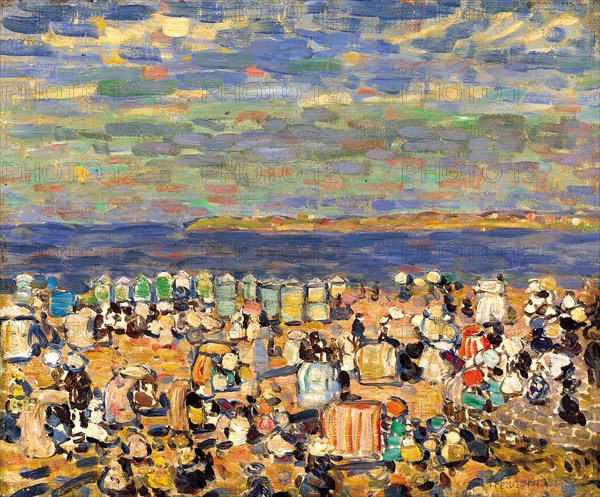 Beach at St. Malo, c. 1907. Artist: Prendergast, Maurice Brazil (1858-1924)