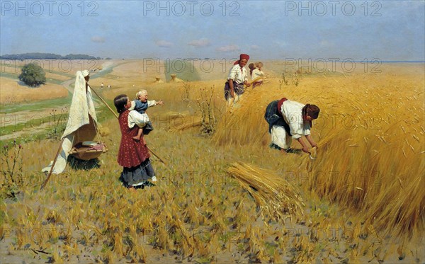 Harvest in Ukraine, 1886. Artist: Pimonenko, Nikolai Kornilovich (1862-1912)