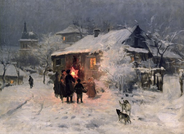 The Christmas carol in the Ukraine. Artist: Pimonenko, Nikolai Kornilovich (1862-1912)