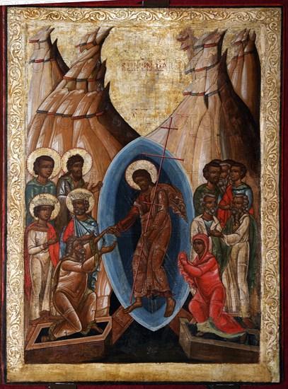 The Descent into Hell, Early16th cen.. Artist: Russian icon