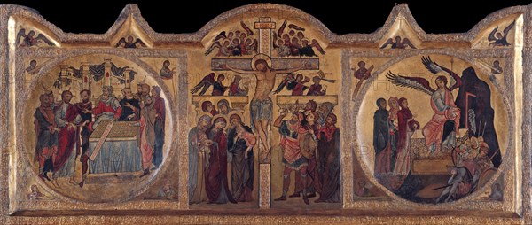 Altarpiece with crucifixion from Soest, ca 1240. Artist: Anonymous