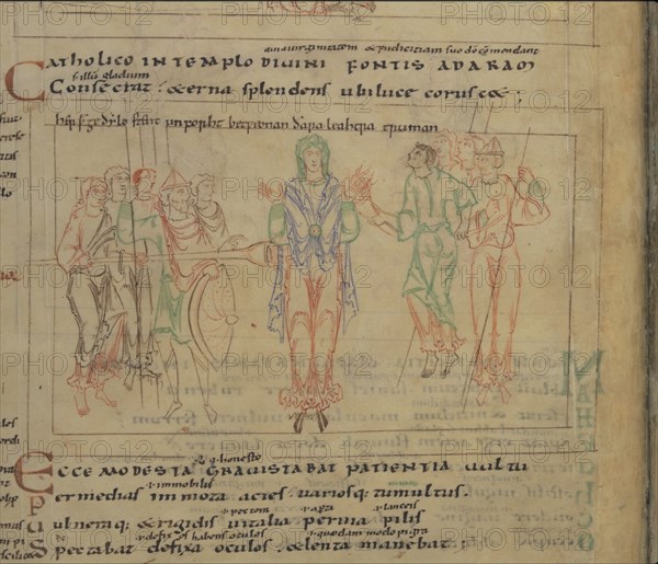 The Psychomachia by Prudentius, 11th century. Artist: Anonymous master