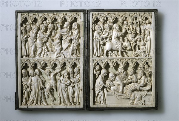 Ivory diptych with scenes from Life of Christ (Property of Queen Jadwiga of Poland), 14th century. Artist: Anonymous