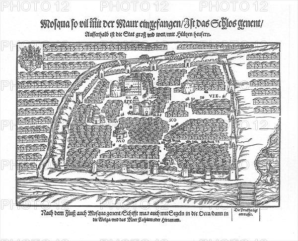 The Moscow Map (From Moscouiter wunderbare Historien by Sigmund von Herberstein), 1567. Artist: Anonymous