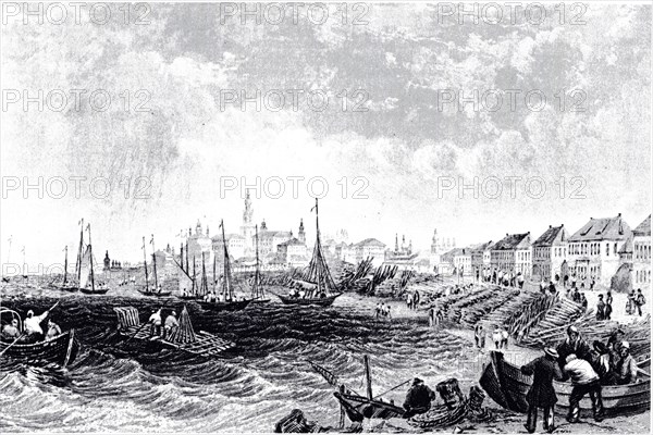 View of Kostroma, ca 1835. Artist: Anonymous