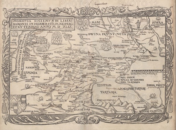 Map of Russia (From: Rerum Moscoviticarum commentarii..), 1556. Artist: Anonymous