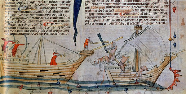 The naval Battle, ca 1340. Artist: Anonymous