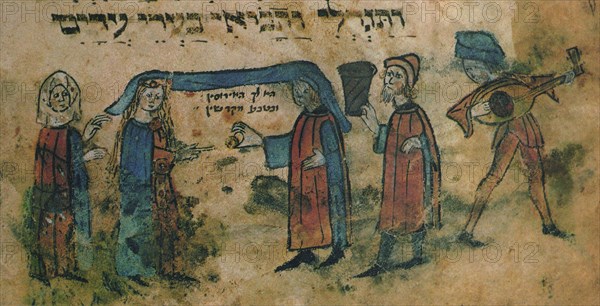 Marriage. Haggadah, Mid of the 15th cen.. Artist: Anonymous