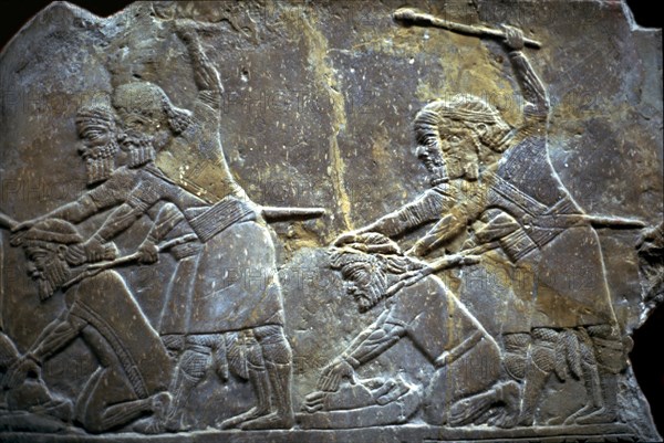 Ashurbanipal at the Battle of Til-Tuba, 650-620 BC. Artist: Assyrian Art