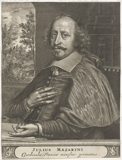 Portrait of Cardinal Mazarin, 1660s-1670s. Artist: Hagen, Christiaan (active 1660-1690)