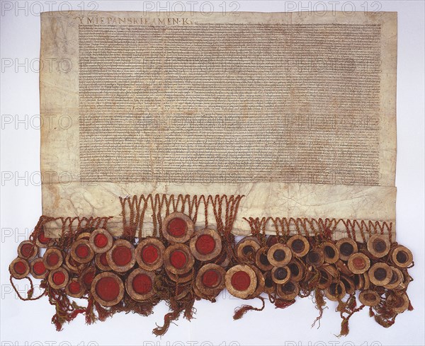 The Union of Lublin, 1569. Artist: Historical Document