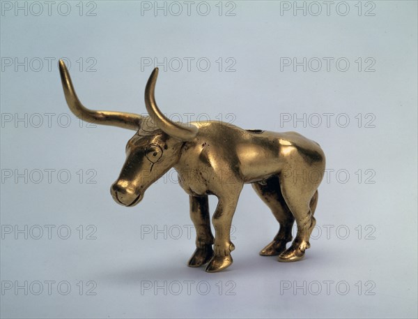 Figurine of a Bull (Piece from a pole of a canopy), 3rd millenium BC. Artist: Scythian Art