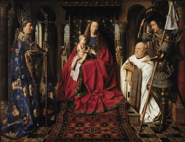 The Madonna with Canon van der Paele, 1436. Artist: Eyck, Jan van (1390-1441)