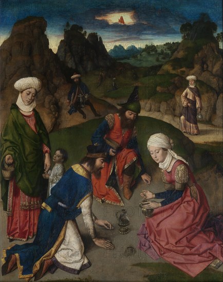 The Last Supper altarpiece: The Gathering of Manna (right wing), 1464-1468. Artist: Bouts, Dirk (1410/20-1475)