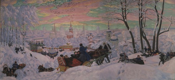 Shrovetide, 1916. Artist: Kustodiev, Boris Michaylovich (1878-1927)