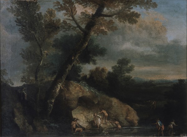 Sea landscape with robbers. Artist: Rosa, Salvatore (1615-1673)